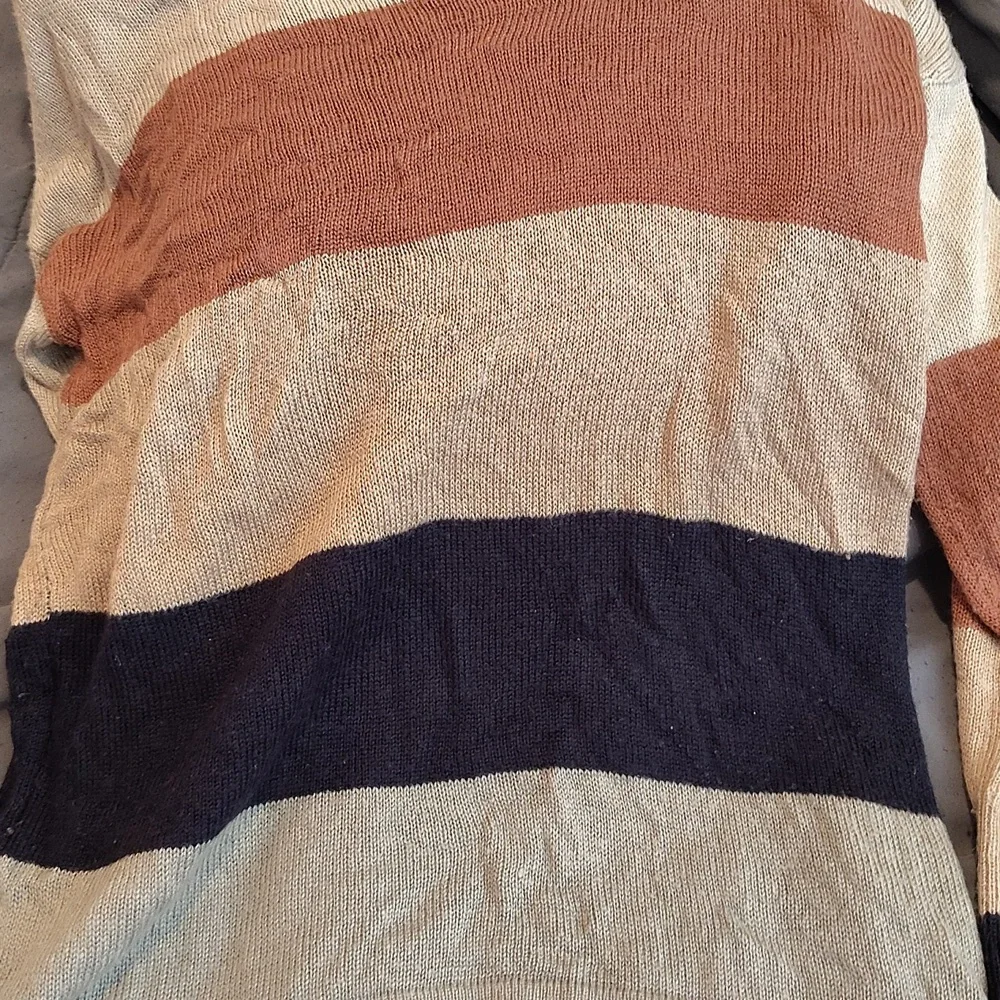 Pink Owl Brown and Tan Crew Neck Sweater - Picture 3 of 3